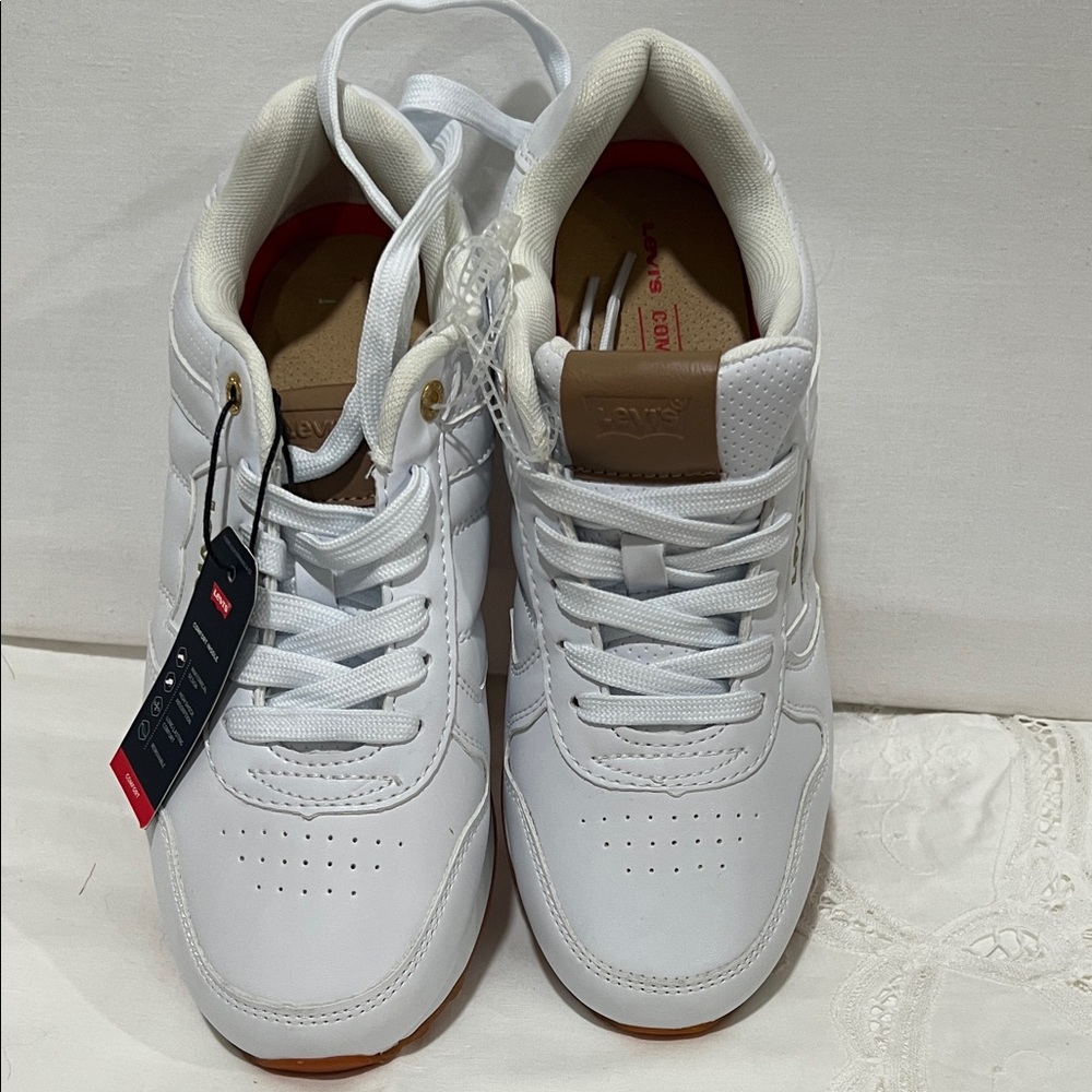 Levi's White and Brown Men's Sneakers